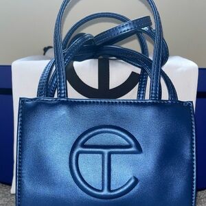 Telfar Blue Mini Bag with Sleek Design